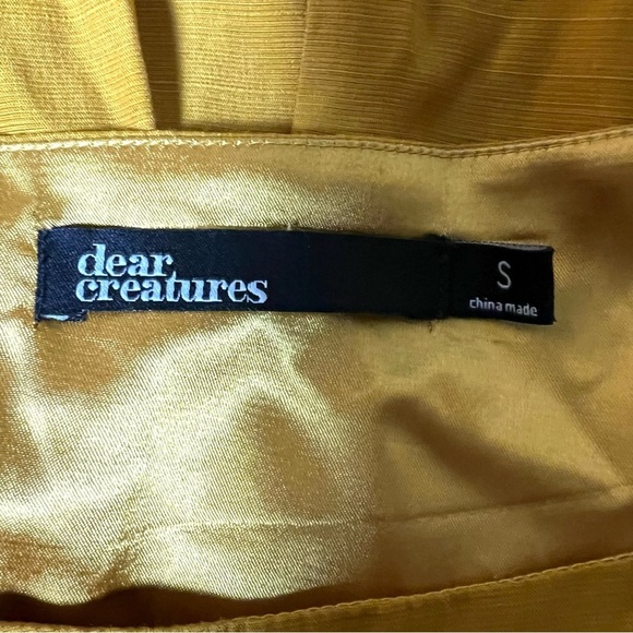 MODCLOTH Dear Creatures Gillian Fit & Flare Mini Dress Marigold Tan Size Small - Picture 9 of 11